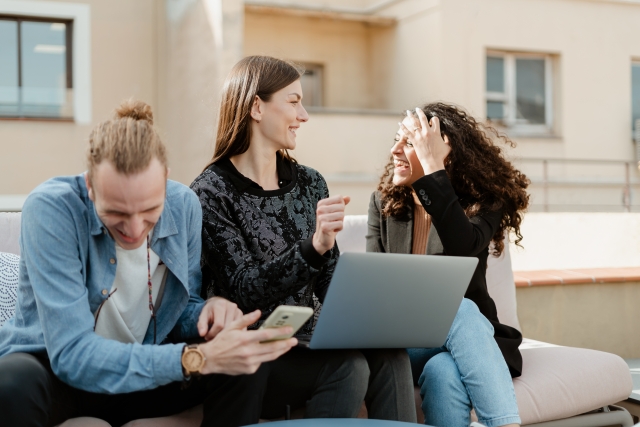 Colleagues having fun