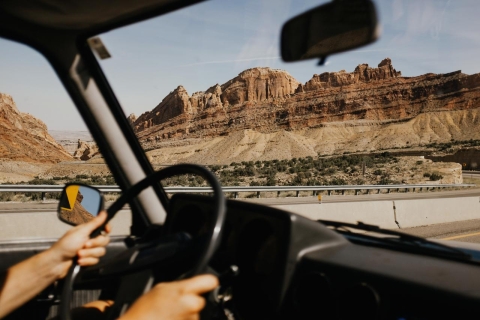 Driving towards the Grand Canyon