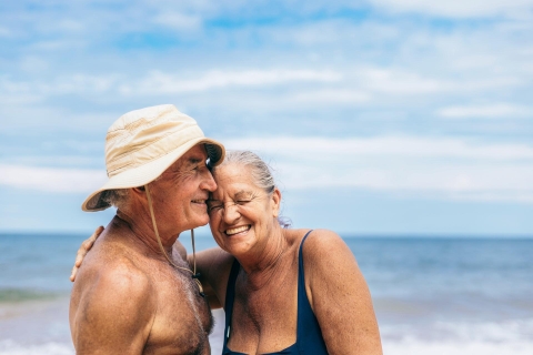 Older couple on the beach